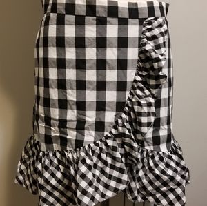 J. Crew Ruffled Wrap Gingham Skirt
